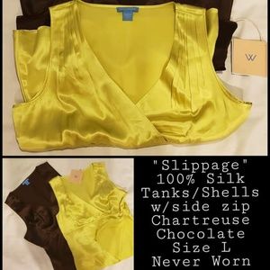 Sleeveless Silk Tops